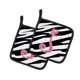 thumbnail image 1 of ""Caroline'S Treasures Monogram Initial J Zebra Stripe & Pink Par De Agarraderas Cj1037-Jpthd 7.5Hx7.5W Multicolor"", 1 of 1