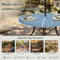 thumbnail image 6 of Round Outdoor Tablecloth with Umbrella Hole and Zipper, Sky Blue Tablecloth with Elastic Waterproof, Farmhouse Vintage Blue Solid Color Modern Patio Table Covers for 31" - 35" Picnic Pool Tables, 6 of 9