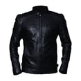 thumbnail image 1 of Cafe Racer Leather Motorcycle Jacket With Snap Button Black Leather Moto Jacket Mens Black Leather Biker Jacket Cafe Racer Biker Jacket size XS, 1 of 5