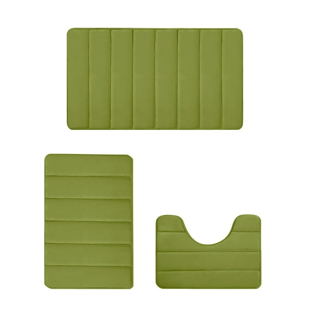Alfombras de baño TACILIP, juego de 3 alfombrillas de espuma viscoelástica para baño, universales, suaves, cómodas, con absorción de agua, antideslizantes, gruesas, lavables a máquina, fáciles de