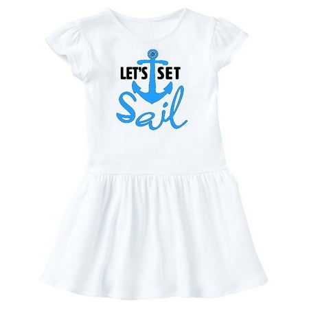 

Inktastic Lets Set Sail anchor in blue Gift Toddler Girl Dress