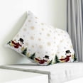 thumbnail image 3 of Christmas Snowman Pillow Covers 20x20 Inch Decorative Throw Pillow Cover, Golden Winter Snowflake Xmas Tree Sofa Pillowcases Accent Cushion Case Home Decor Bedroom Living Room, 3 of 6