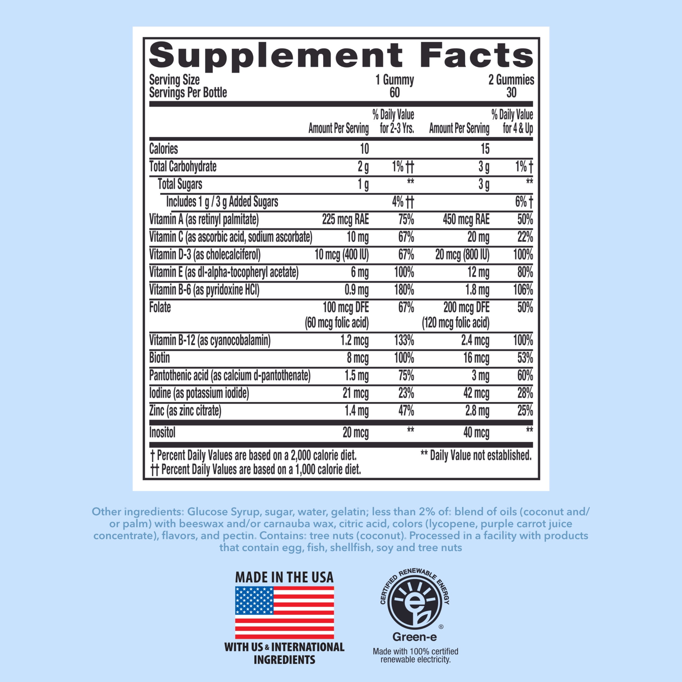 L'il Critters Frozen Daily Kids Multivitamin Gummies, 11 Essential Nutrients, Berry Flavors, 60 ct