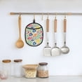 thumbnail image 5 of Pofeuu Cartoon Flowers Print Silicone Pot Mat Mitten With Hanging Loop Heat Resistant Oven Mitts Non-Slip Bbq Baking Smoking Potholders, 5 of 7