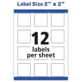 Avery Square Labels, White, 2" x 2", Sure Feed, Laser, Inkjet, 120