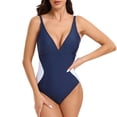 thumbnail image 1 of Traje de baño de una pieza para mujer, conjuntos de bikini para mujer, traje de baño deportivo de verano ajustado de color liso para mujer, traje de baño de poliéster para mujer, 1 of 8