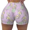 thumbnail image 2 of Fotbe Hand drawn bunny Seamless Shorts, Womens Workout Shorts High Waist Stretch Booty Short for Gym/Yoga/Running/Biking-XX-Large-Small, 2 of 8