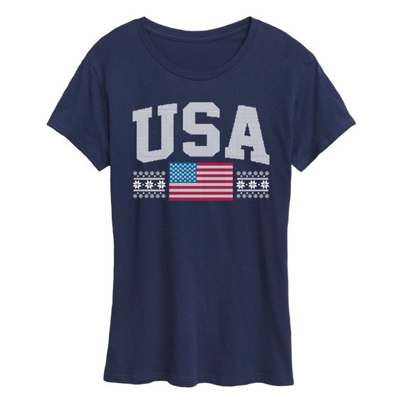 Instant Message - USA Sweater Short Sleeve Graphic T-Shirt