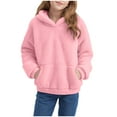 thumbnail image 4 of Sweater for Boys Size 6 Sherpa Fleece Hoodie for Girls Cat Ears Fuzzy Warm Pullover Sweatshirt Kids Fashion Casual Loose Sweater with Pockets, 4 of 6