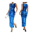 thumbnail image 2 of Women'S Sleeveless Summer Wedding Guest Dress Bodycon Floral Mesh Ruched Cocktail Maxi Dresses M, 2 of 6