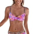 thumbnail image 2 of LASCANA Women's Leopard Cheetah Floral Underwire Bikini Swimsuit Top Bra Sizing Ruching, 2 of 6