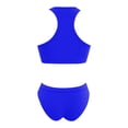 thumbnail image 5 of Women's High Waisted Bikini Sets Sporty Two Piece Swimsuits Scoop Neck Cheeky High Cut Bathing Suits Royal Blue L, 5 of 5