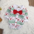 thumbnail image 4 of Douhoow 0-18m Baby Boy Christmas Romper Polka Dot Bow Decoration Short Sleeve Jumpsuit, 4 of 9