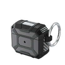 Dteck Case for AirPods 3rd Generation Charging Case, Full Body Protective Skin Cover for 2021 New Apple AirPods (3rd Generation), Shockproof Case with Carabiner, LED Visible, Black