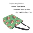 thumbnail image 3 of FORMRS Womens Canvas Tote Bag with Zipper Inner Pocket Shoulder Handbag, American Footballs, 3 of 7