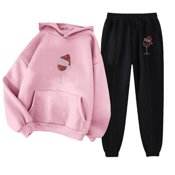 Puntoco Sudadera con Capucha para Mujer Sudadera con Bolsillo De Manga Larga Conjunto De Sudadera Estampada con Pantalones De Moda para Mujer Puntoco Puntoco-6942