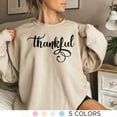 thumbnail image 2 of Thankful Sweatshirt, Thanksgiving Sweatshirt for Women, Thanksgiving Sweatshirt, Autumn sweatshirt, Thanksgiving Crewneck, Fall Sweatsh (Ash, 4XL), 2 of 12