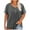 Gray, variant on FAIWAD Plus Size Tops for Women Summer V Neck Roll Short Sleeve Trendy Button Down Shirts Casual Loose Basic T Shirts