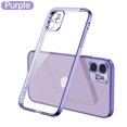 thumbnail image 1 of Funda Transparente De Silicona Con Marco Cuadrado De Lujo Para iPhone 11 12 13 14 Pro Max Mini X XR 7 8 Plus SE 3 Trasera, 1 of 4
