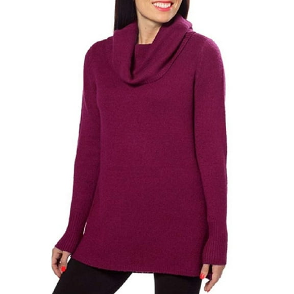 DKNY Jeans Womens Cowl Neck Sweater - Casis Wine (M)