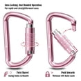 thumbnail image 3 of Mosquetones FresKaro, 8,1 cm, 7075, aluminio, 122 kg, paquete de 2 unidades, color rosa, 3 of 8