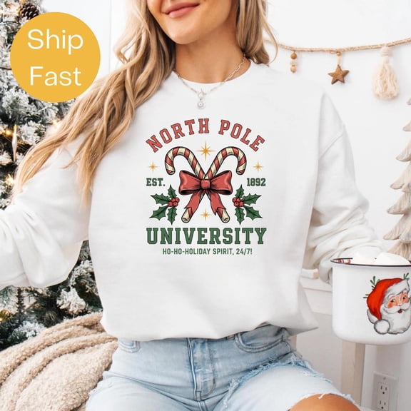 North Pole University Sweatshirt, season College Pullover, F7032 Tshirt All Size S-5XL