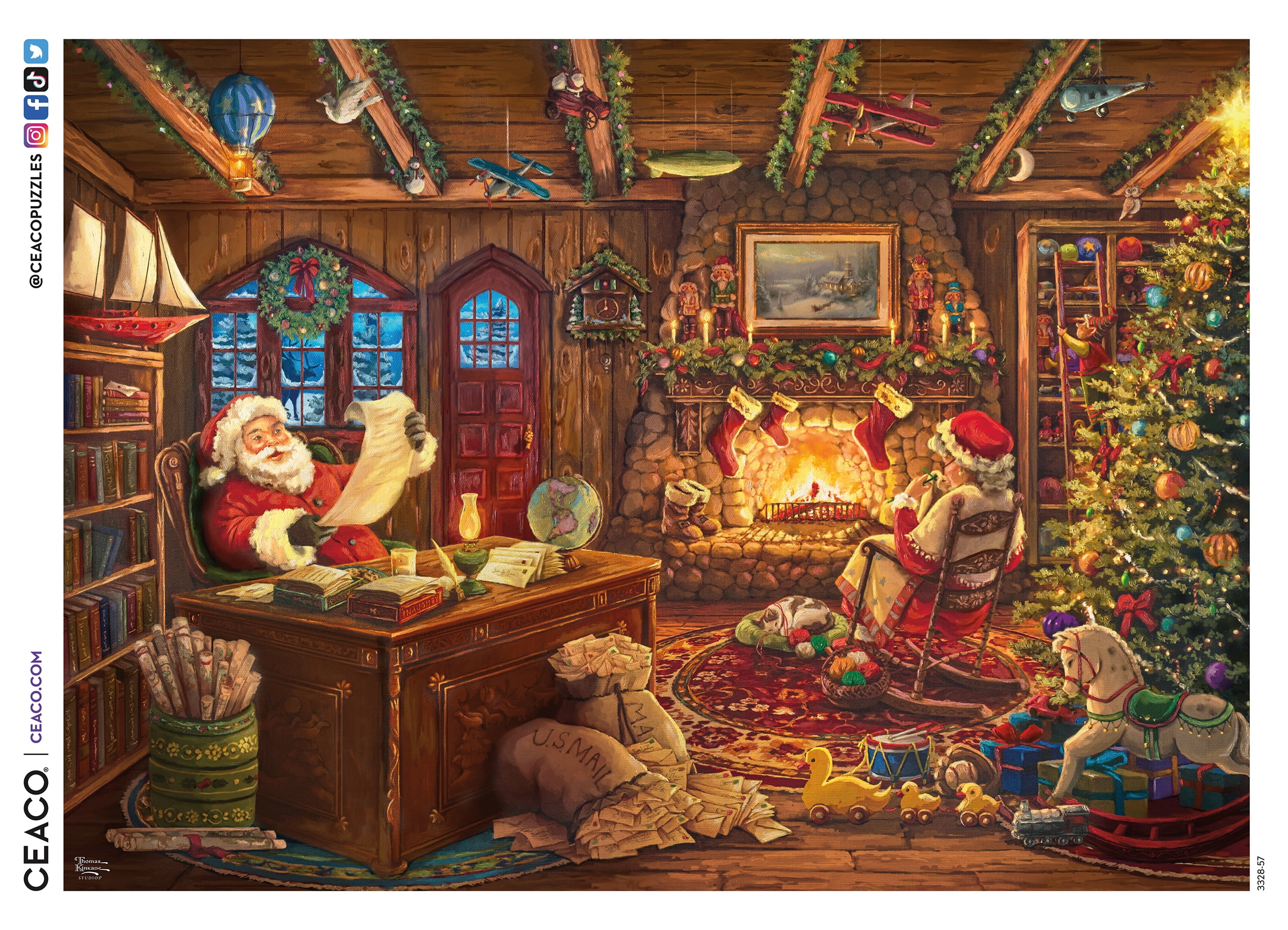 Ceaco - Thomas Kinkade - Christmas - Santa Checking His List