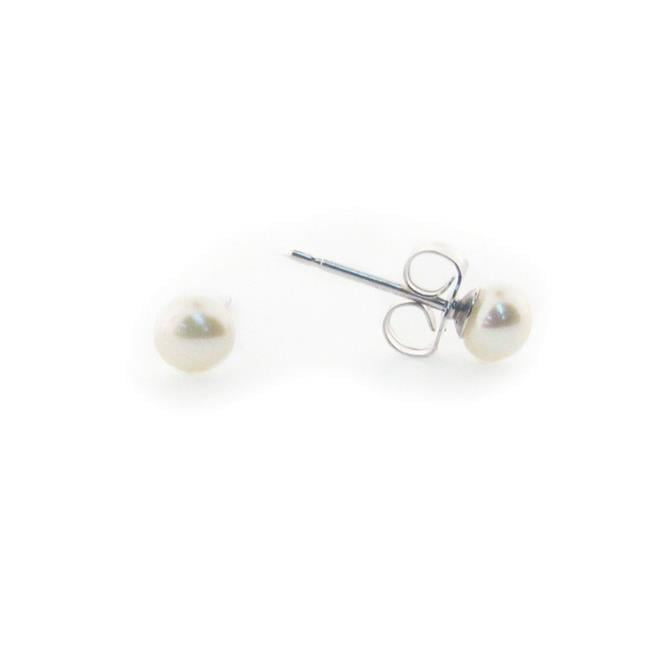 Sterling Silver Mini Fresh Water Pearl Stud Earrings, 3-4 mm