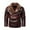 Burgundy, variant on Herrnalise Men's Fashion Autumn And Winter Fleece Leather Jacket Casual Top Coat Black