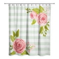 thumbnail image 2 of Creative Products Sage And White Flower Stripes  71x74 Shower Curtain, 2 of 2
