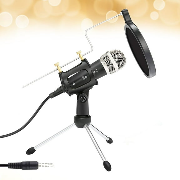 Masteelf Live Streaming Stand with Selfie Light and Microphone Holder for HandsFree Use Black Alloy 360 Degree Rotation