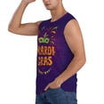 thumbnail image 3 of Goofa Mardi Gras2 Printed Men's Sleeveless T-Shirt - Athletic Gym Workout Tank Top for Men - Moisture-Wicking, UPF 30+ Quick-Dry Muscle Tee-, 3 of 8