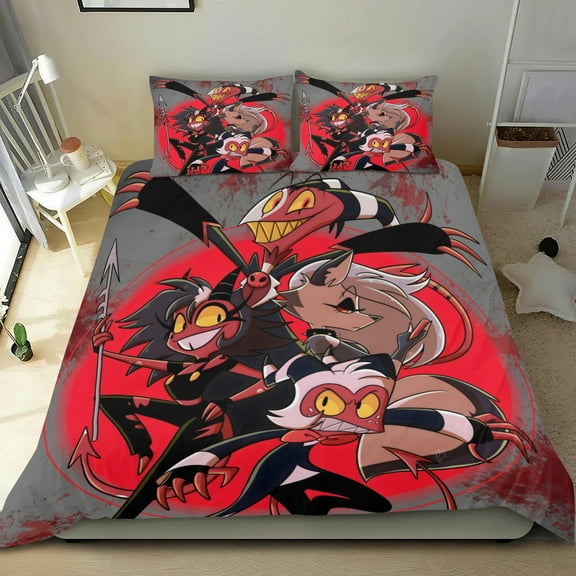 Helluva Boss-themed Bed Sheet Set Three Piece Set Comfortable And Skin Friendly Unique Design Home Decor Gifts For Family Friends fans36x75Inches(90cm*190cm)