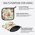 thumbnail image 3 of Yayeee Oven Mitts and Pot Holder Set of 2 Heat Resistant Kitchen Gloves Baking Hot Pad, Beige Apple Pattern, 3 of 5