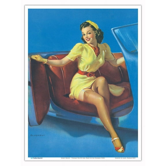 Sport Model - Vintage Pin Up Girl Print by Gil Elvgren 1940 - Master Art Print (Unframed) 9in x 12in