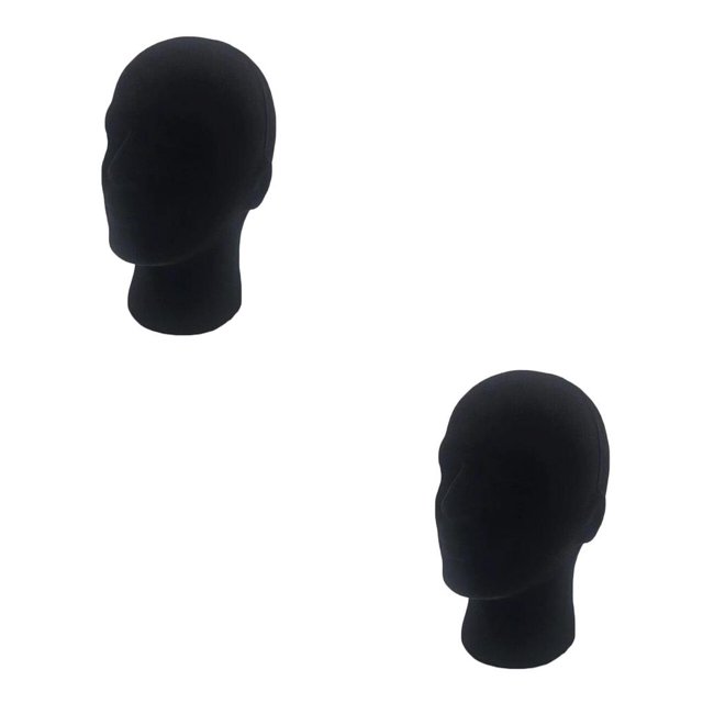 Sonducket Cabeza de maniquí de espuma ligera, gorras, soporte de exhibición de peluca, modelo de maniquí 2piezas cabeza de maniquí de espuma de terciopelo