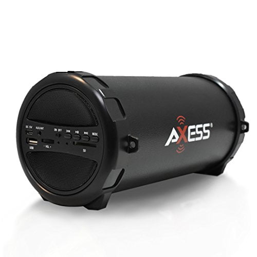 AXESS SPBT1031 Portable Bluetooth Indoor/Outdoor 2.1 Hi-Fi Cylinder ...