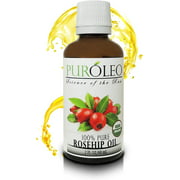 PURÓLEO Rosehip Seed Oil for Face, 100% Pure | Natural Cold Pressed Unrefined | Carrier Oil for Skin, Hair & Nails| MADE IN CANADA