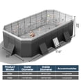 thumbnail image 3 of SLLINGLUO Foldable Swimming Pool for Kids & Adults, Above Ground Pools Family Kiddie Pool, Gray, 116in, 3 of 8