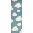 thumbnail image 2 of Unique Loom Whimsy Kids Collection Area Rug - Clouds (2' x 6' 1" Runner Sky blue/Ivory), 2 of 9