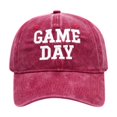 thumbnail image 2 of WJOSBXT Game Day Embroidered Baseball Cap, Vintage Washed Cotton Soft Brim Hat, Adjustable Metal Buckle Sports Casual Hat for Men Women, 2 of 6