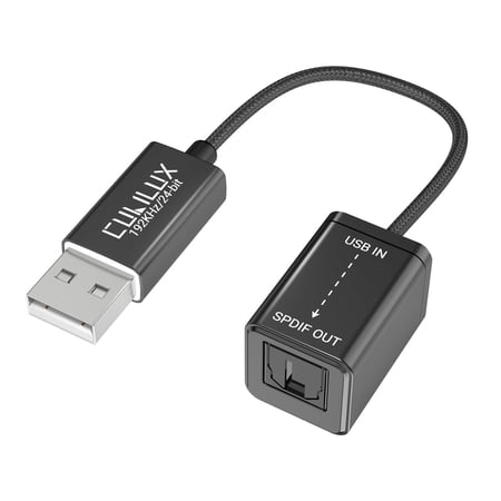 Cubilux USB A to Optical SPDIF Audio Adapter, Unidirectional Type-A to Digital Converter, S/PDIF Transmitter for Computer Laptop PC, Not for TV