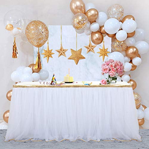 Tulle Tutu Table Skirt For Wedding Party Birthday Baby Shower Home Desk Decor EA