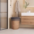 thumbnail image 4 of Seville Classics Natural Water Hyacinth and Rope Round Hamper with Liner, Gray, 4 of 7