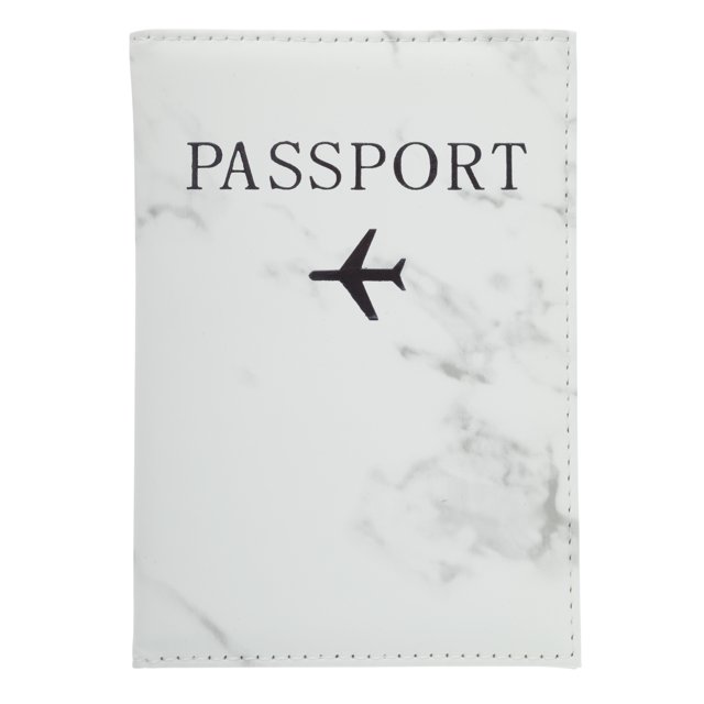 Ofertas Únicas 1 Pc Funda para Pasaporte Patrón de Mármol Manga para Pasaporte Avión Gris Claro