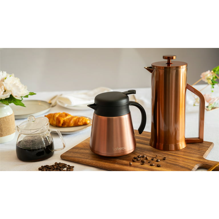  Lafeeca Thermal Coffee Carafe Tea Pot Stainless Steel, Double  Wall Vacuum Insulated, Cool Touch Handle, Hot & Cold Retention, Non-Slip  Silicone Base