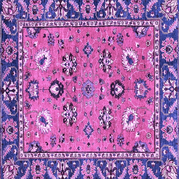 Ahgly Company Indoor Square Oriental Purple Traditional Area Rugs, 6' Square