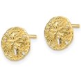 thumbnail image 2 of 14K Yellow Gold Sand Dollar Post Earrings - 8.44mm, 2 of 6