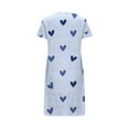 thumbnail image 4 of Kelon Chemises de Nuit et Robes de Nuit pour Femmes Grande Taille Robe de Nuit Décontractée pour Femmes Grande Taille Imprimé Cœur Manches Courtes Col Rond Extensible Moyen Ample Robe de Nuit Saint-Valentin, 4 of 4