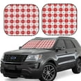 thumbnail image 6 of Kdxio Plaid Heart Print 2-Piece Sun Shade Front Windshield - Foldable Car Front Window Sunshades for Most Sedans SUV Truck, 6 of 6